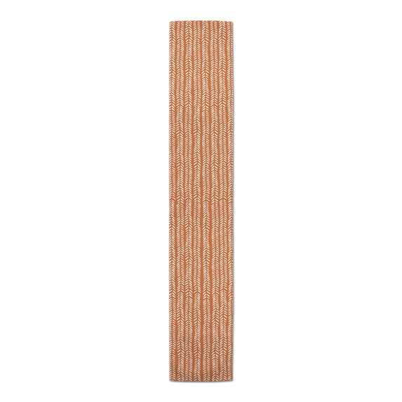 Creative Products Modern Herringbone Orange 16x72 Poly Twill Table Runner