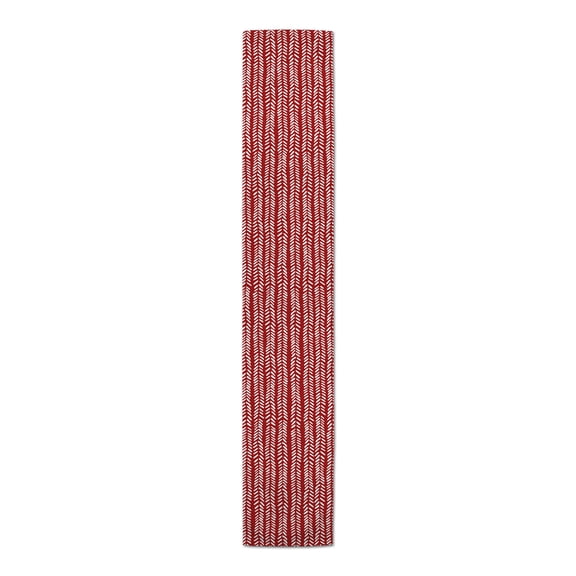 Creative Products Modern Herringbone Red 16x90 Poly Twill Table Runner