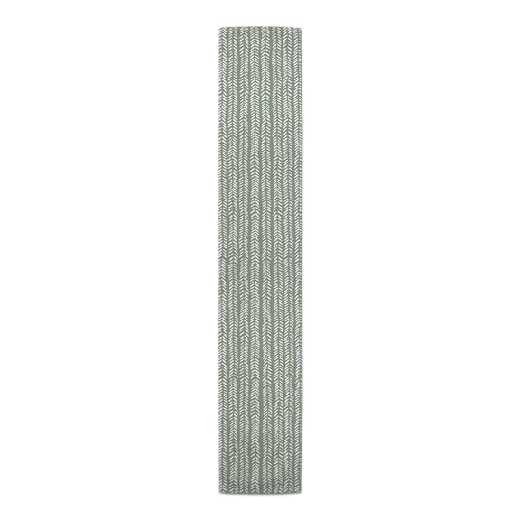Creative Products Modern Herringbone Sage Green 16x72 Poly Twill Table Runner