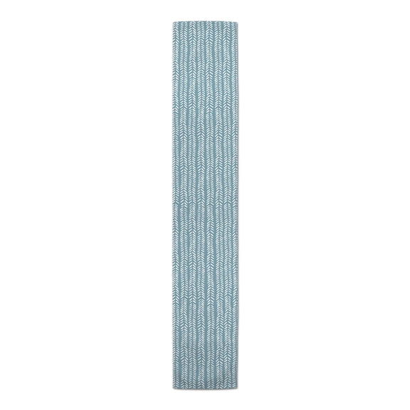 Creative Products Modern Herringbone Sky Blue 16x90 Poly Twill Table Runner