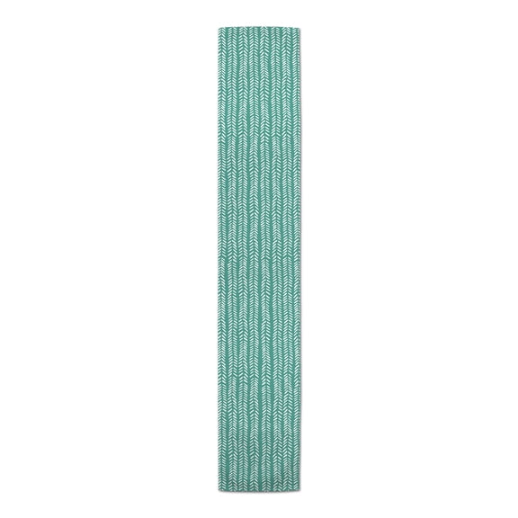 Creative Products Modern Herringbone Teal 16x72 Poly Twill Table Runner