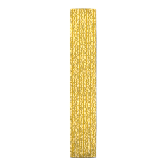 Creative Products Modern Herringbone Yellow 16x72 Poly Twill Table Runner