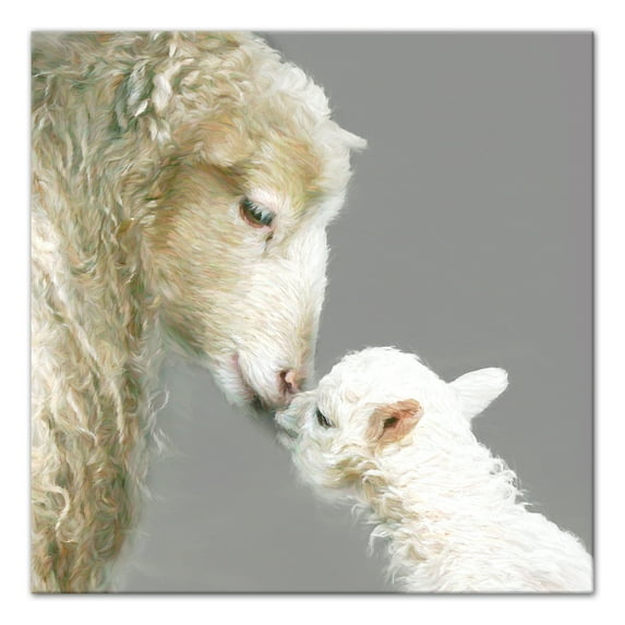 Creative Products Mom and Child Sheep 24x24 Canvas Wall Art