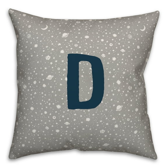 Creative Products Monogram D Space Doodle 16x16 Spun Poly Pillow