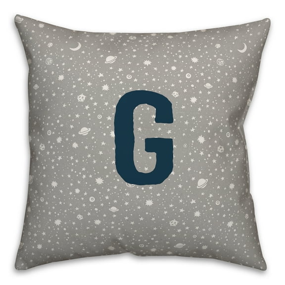 Creative Products Monogram G Space Doodle 16x16 Spun Poly Pillow