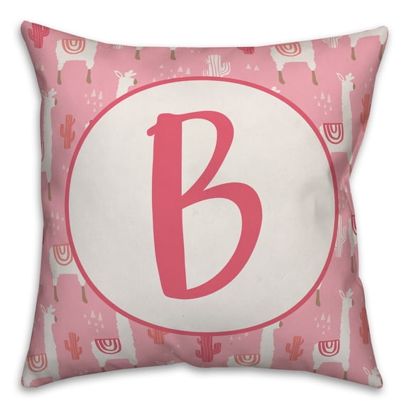 Creative Products Monogram Lllama Pattern - B 16x16 Spun Poly Pillow
