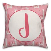 Creative Products Monogram Lllama Pattern - J 16x16 Spun Poly Pillow