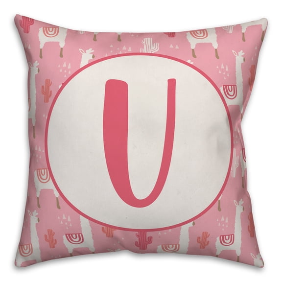 Creative Products Monogram Lllama Pattern - U 16x16 Spun Poly Pillow
