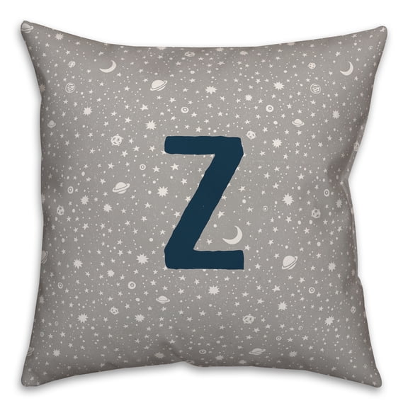 Creative Products Monogram Z Space Doodle 16x16 Spun Poly Pillow