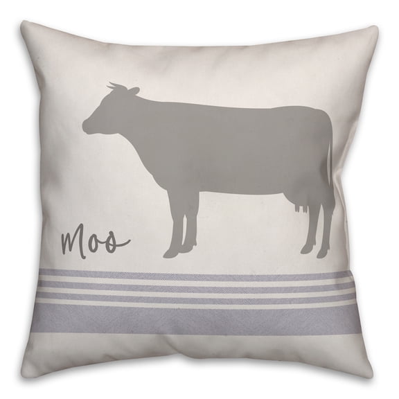 Creative Products Moo Cow 18x18 Spun Poly Pillow
