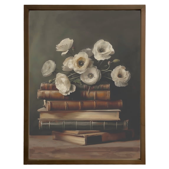 Creative Products Moody Poppy Still Life 18 x 24 Brown Framed Print