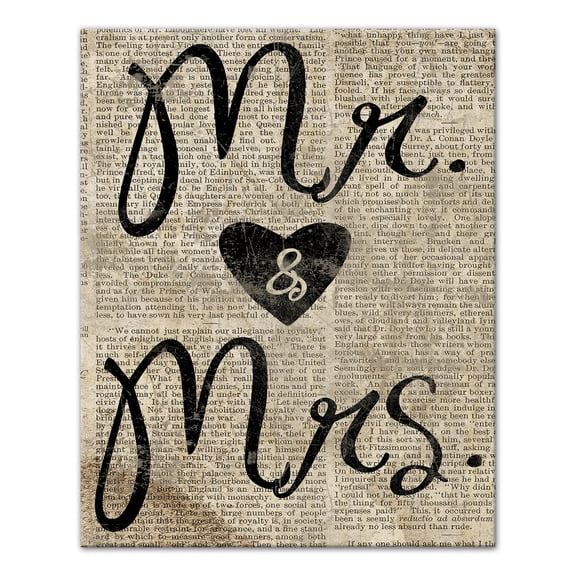 Creative Products Mr And Mrs Newspaper 8x10 Gallery Wrapped Canvas