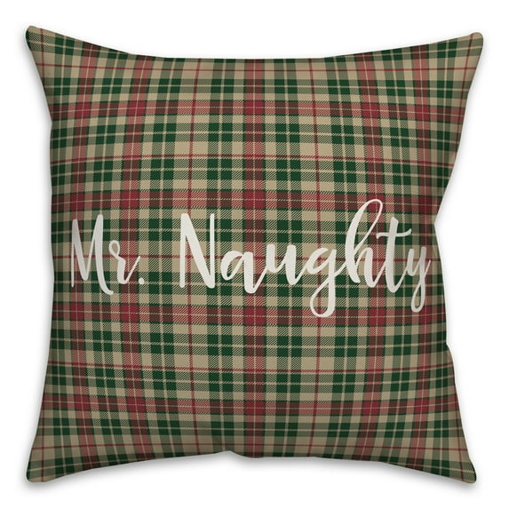Creative Products Mr. Naughty in Tartan Plaid 18x18 Spun Poly Pillow