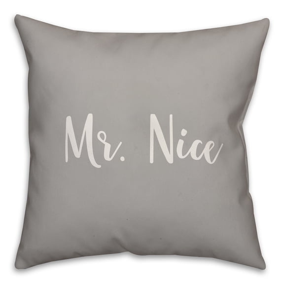 Creative Products Mr. Nice in Gray 18x18 Spun Poly Pillow