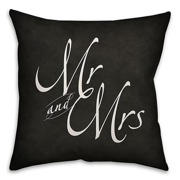 Creative Products Mr and Mrs Spun Polyester Throw Pillow - 16x16