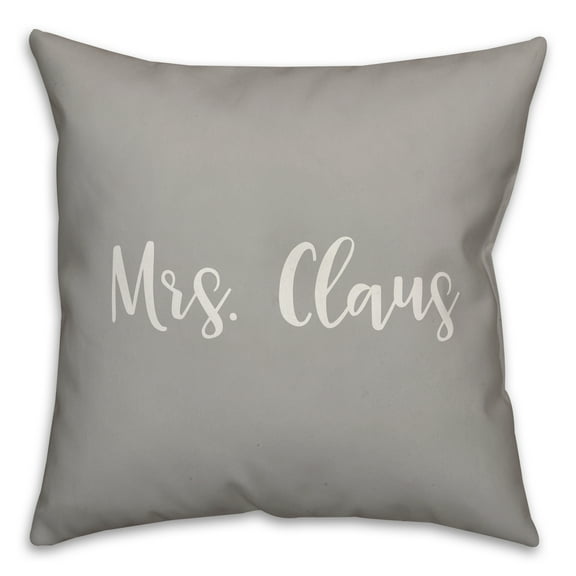 Creative Products Mrs. Claus in Gray 18x18 Spun Poly Pillow