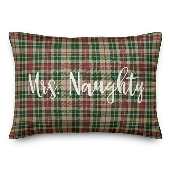 Creative Products Mrs. Naughty in Tartan Plaid 14x20 Spun Poly Pillow