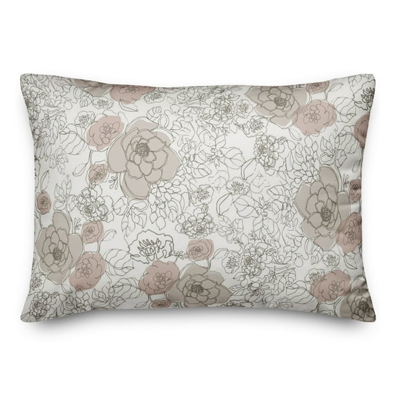 Creative Products Multi Floral White 20 x 14 Spun Poly Pillow