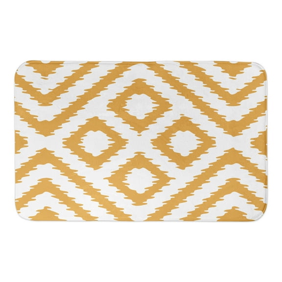 Creative Products Mustard Diamond Pattern 34x21 Bath Mat
