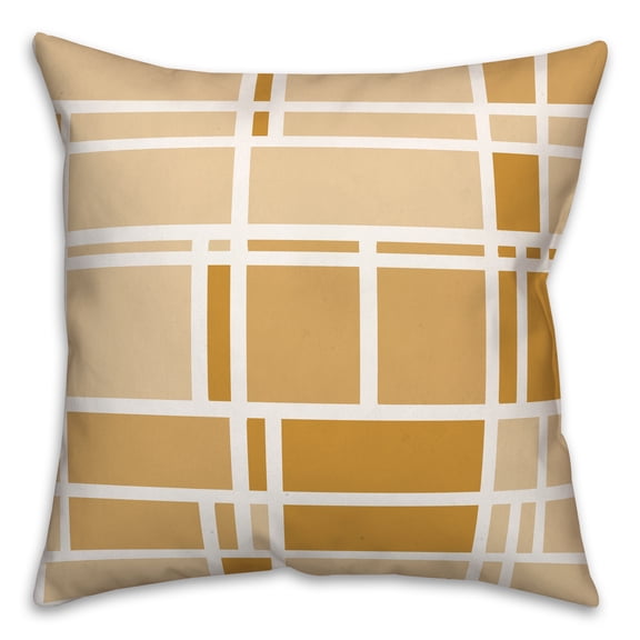 Creative Products Mustard Geo Grid 18x18 Indoor / Outdoor Pillow