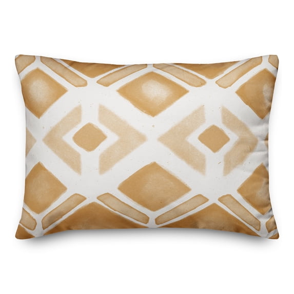 Creative Products Mustard Modern Watercolor Geo 14x20 Indoor / Outdoor Pillow