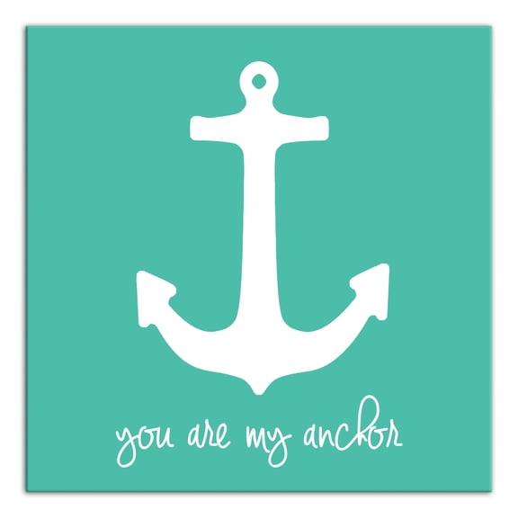 Creative Products My Anchor Teal 12 x 12 Canvas Wall Art