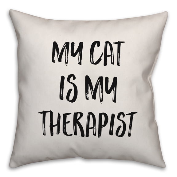 Creative Products My Cat Is My Therapist 18x18 Spun Poly Pillow