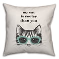 thumbnail image 1 of Creative Products My Cat is Cooler Than You 18x18 Spun Poly Pillow, 1 of 3