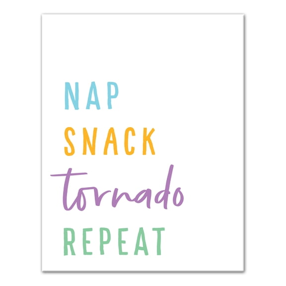 Creative Products Nap, Snack, Tornado, Repeat 11x14 Canvas Wall Art