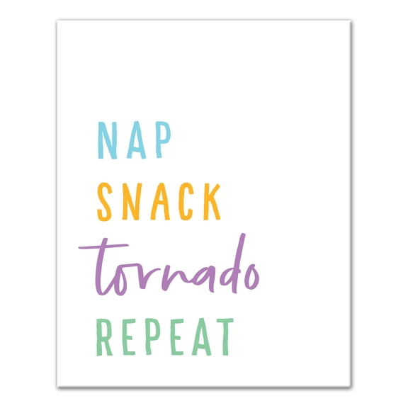 Creative Products Nap, Snack, Tornado, Repeat 16x20 Canvas Wall Art