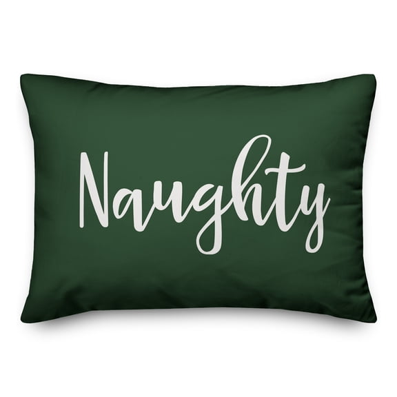 Creative Products Naughty in Dark Green 14x20 Spun Poly Pillow