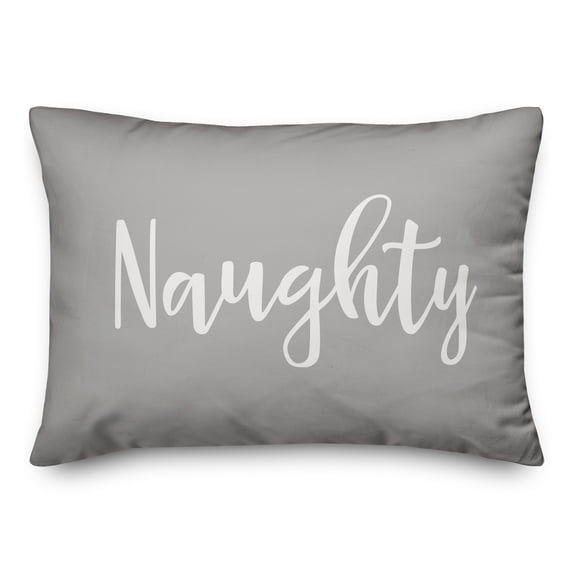 Creative Products Naughty in Gray 14x20 Spun Poly Pillow
