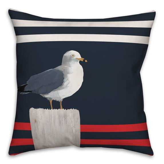 Creative Products Nautical Seagull 16x16 Spun Poly Pillow