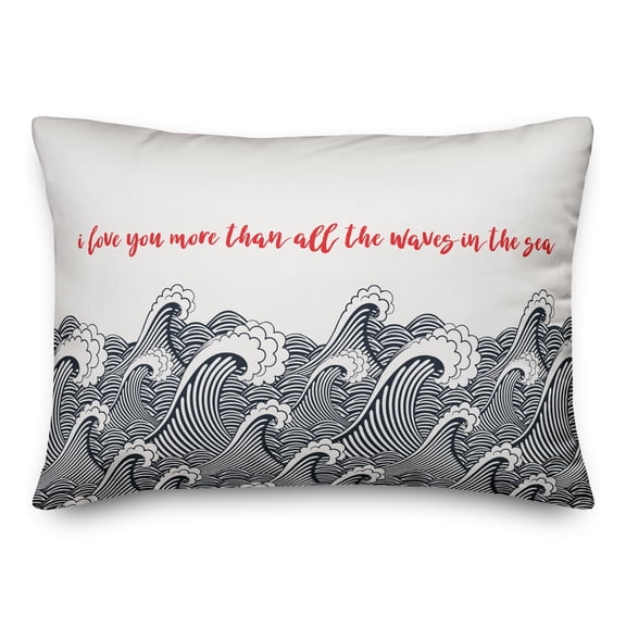 Creative Products Nautical Waves 14x20 Spun Poly Pillow