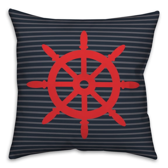 Creative Products Nautical Wheel 16x16 Spun Poly Pillow