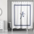 thumbnail image 1 of Creative Products Navy Blue and White Letter A Monogrammed 71x74 Shower Curtain, 1 of 7