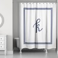 thumbnail image 1 of Creative Products Navy Blue and White Letter K Monogrammed 71x74 Shower Curtain, 1 of 7