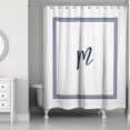 thumbnail image 1 of Creative Products Navy Blue and White Letter M Monogrammed 71x74 Shower Curtain, 1 of 7