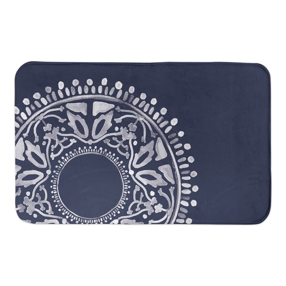 Creative Products Navy Boho Circle 21 x 34 Bath Mat