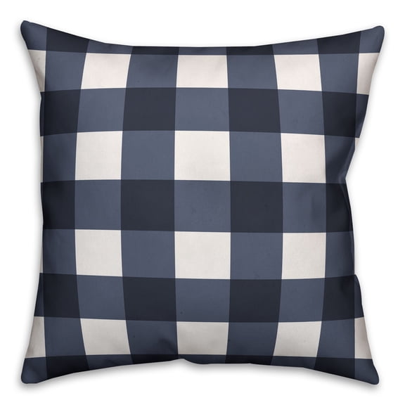 Creative Products Navy Buffalo Check 26x26 Spun Poly Pillow