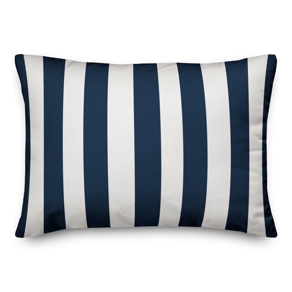 Creative Products Navy Cabana Stripe 14x20 Spun Poly Pillow