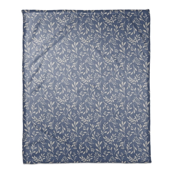 Creative Products Navy Delicate Floral 50 x 60 Coral Fleece Blanket