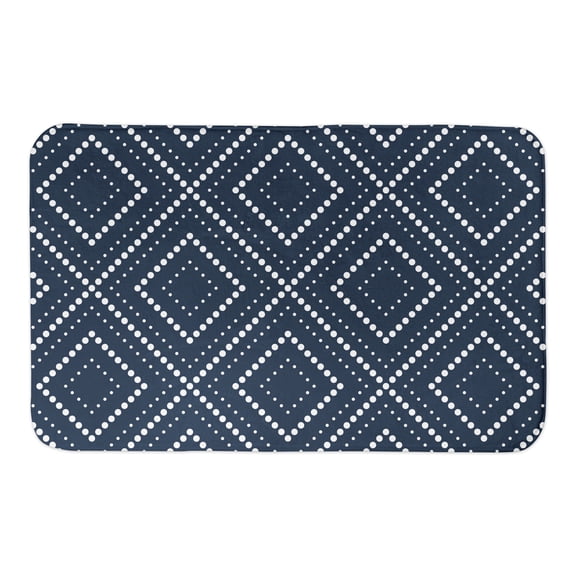 Creative Products Navy Dotted Diamond 34x21 Bath Mat