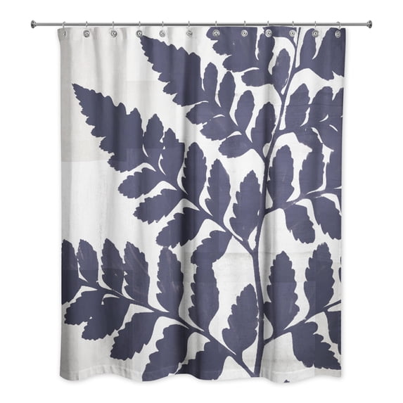Creative Products Navy Fern Collage 71x74 Shower Curtain