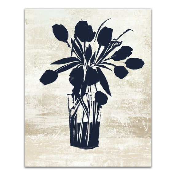 Creative Products Navy Flower Vase 16 x 20 Canvas Wall Art