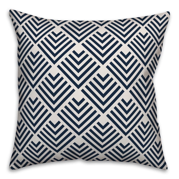 Creative Products Navy Geometric Arrow 16x16 Spun Poly Pillow