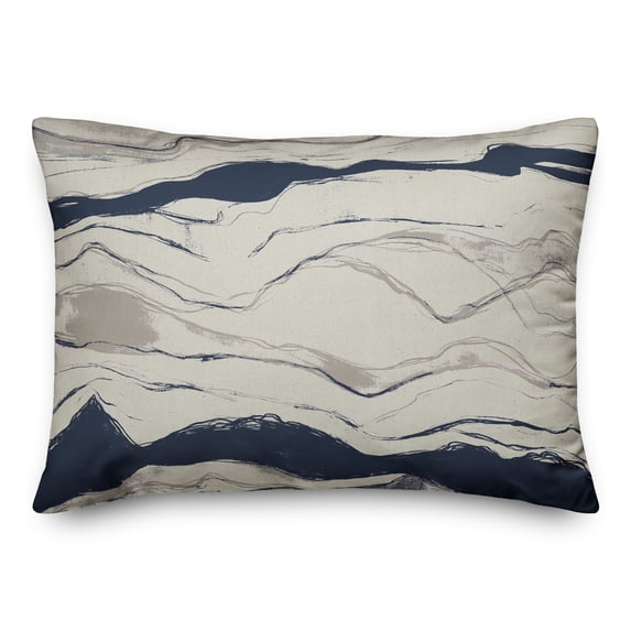 Creative Products Navy Gray Flowing Lines 14x20 Indoor / Outdoor Pillow