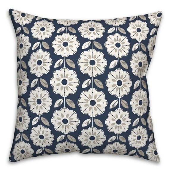 Creative Products Navy Gray Mod Pattern 18x18 Indoor / Outdoor Pillow
