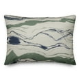 thumbnail image 1 of Creative Products Navy Green Flowing Lines 14x20 Indoor / Outdoor Pillow, 1 of 3