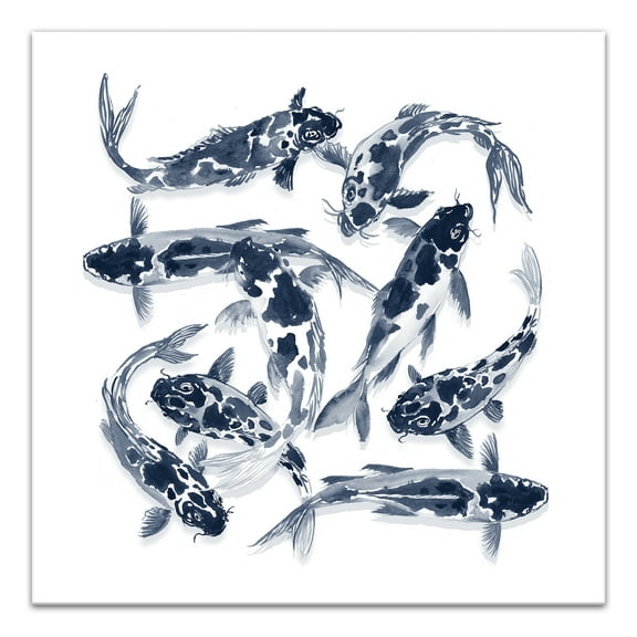 Creative Products Navy Koi 30 x 30 Canvas Wall Art